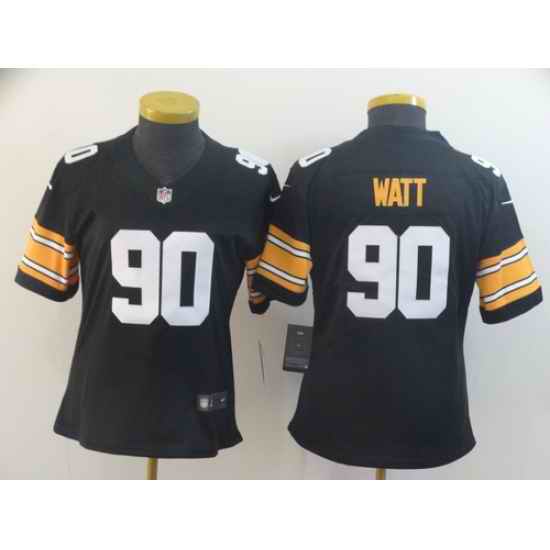 Women Nike Steelers 90 T J  Watt Black Alternate Vapor Untouchable Limited Jersey